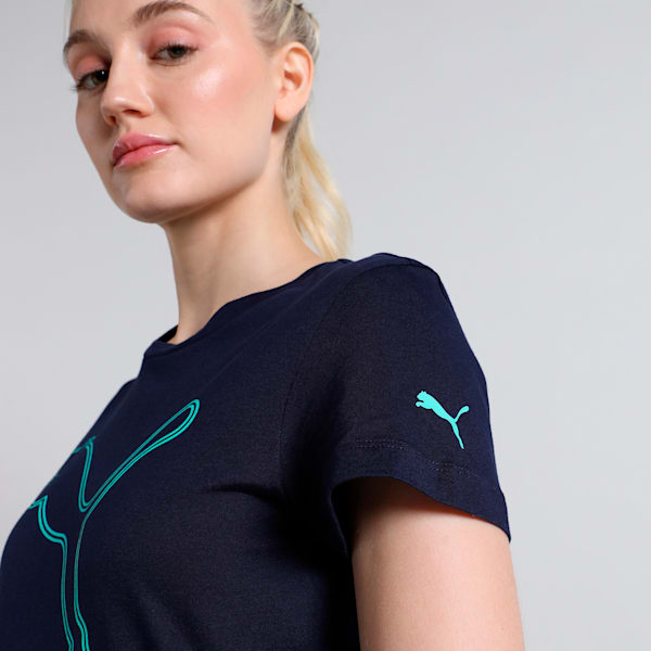 Women's Logo Tee, PUMA Navy, extralarge-IND