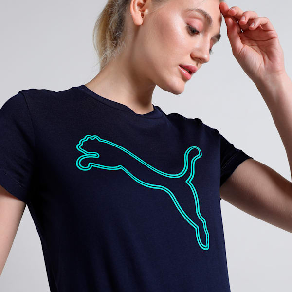 Women's Logo Tee, PUMA Navy, extralarge-IND