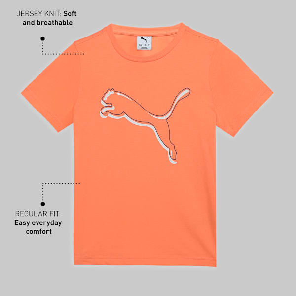 Shaded Logo Youth Tee, Deep Apricot, extralarge-IND