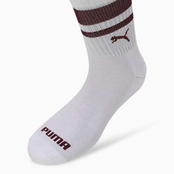 Heritage Striped Short Crew Socks Pack of 3, PUMA White, extralarge-IND