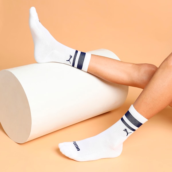 Heritage Striped Short Crew Socks Pack of 3, PUMA White, extralarge-IND