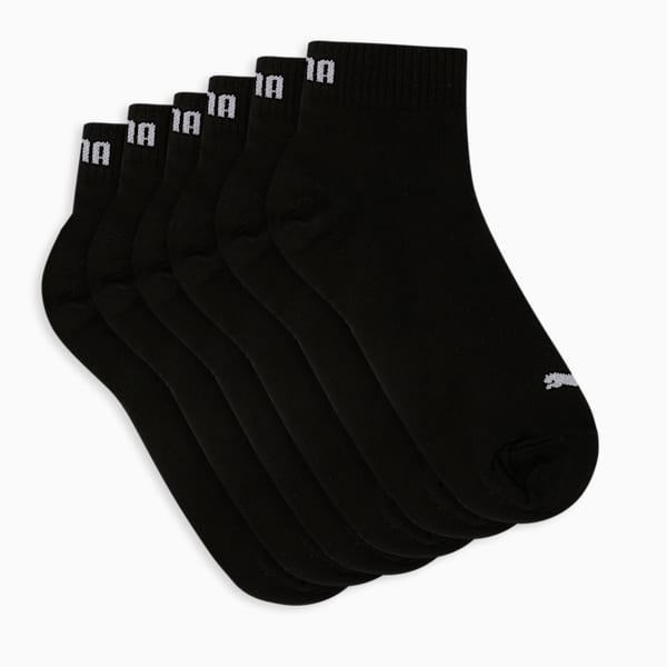 Quarter Plain Socks Pack of 6, PUMA Black, extralarge-IND