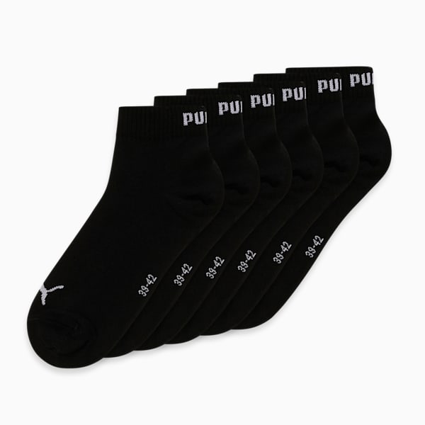 Quarter Plain Socks Pack of 6, PUMA Black, extralarge-IND