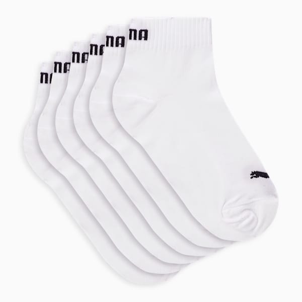 Quarter Plain Socks Pack of 6, PUMA White, extralarge-IND