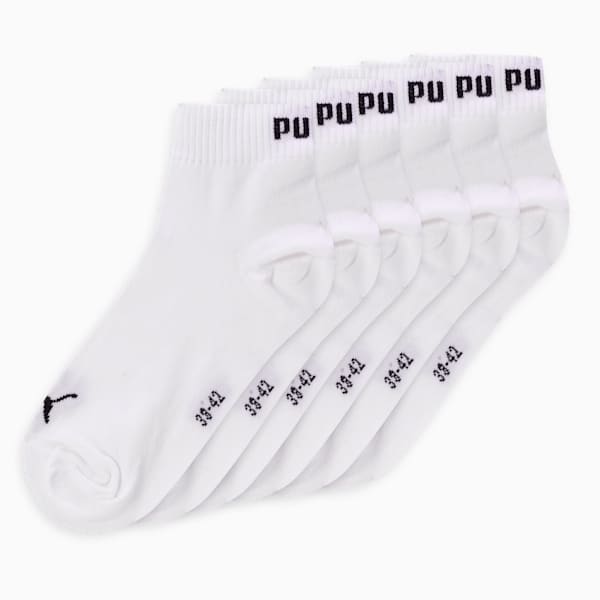 Quarter Plain Socks Pack of 6, PUMA White, extralarge-IND