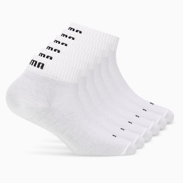 Quarter Plain Socks Pack of 6, PUMA White, extralarge-IND