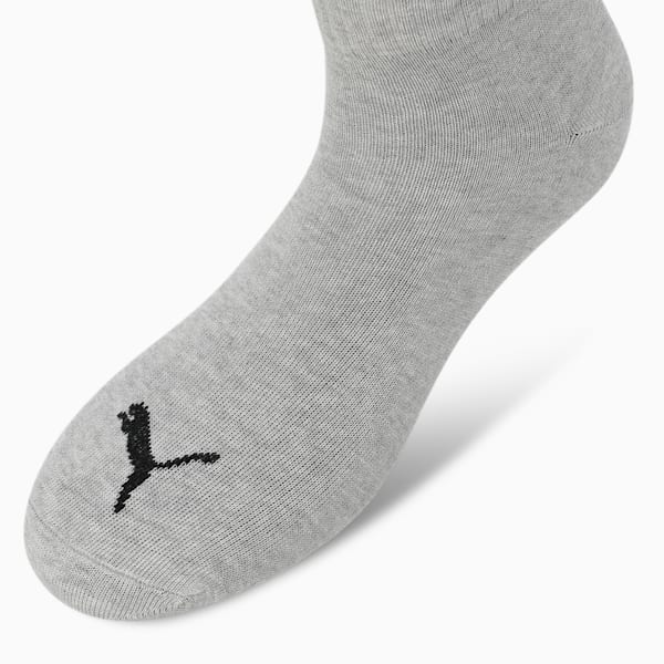 Plain Quarter Socks Pack of 3, PUMA Black-PUMA White-Medium Gray Heather, extralarge-IND