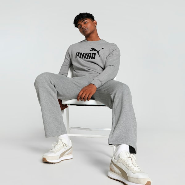 Big Logo Men's Crew-Neck Sweatshirt, Medium Gray Heather, extralarge-IND