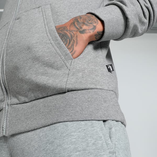 Men's Knitted Track Jacket, Medium Gray Heather, extralarge-IND