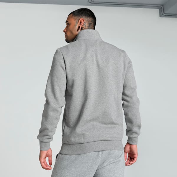 Men's Knitted Track Jacket, Medium Gray Heather, extralarge-IND