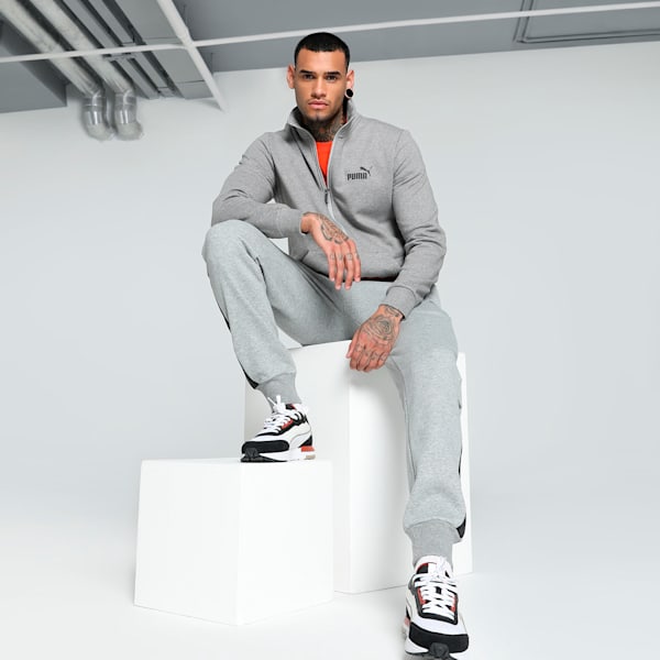 Men's Knitted Track Jacket, Medium Gray Heather, extralarge-IND