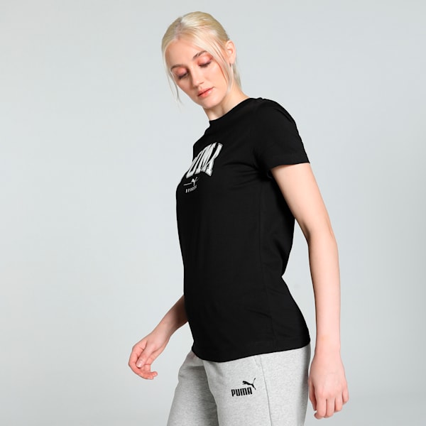 SQUAD Graphic Women's Tee, PUMA Black, extralarge-IND