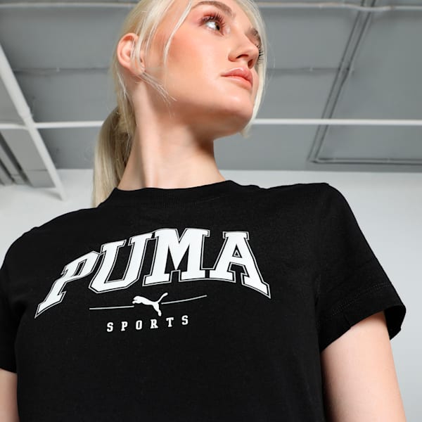 SQUAD Graphic Women's Tee, PUMA Black, extralarge-IND