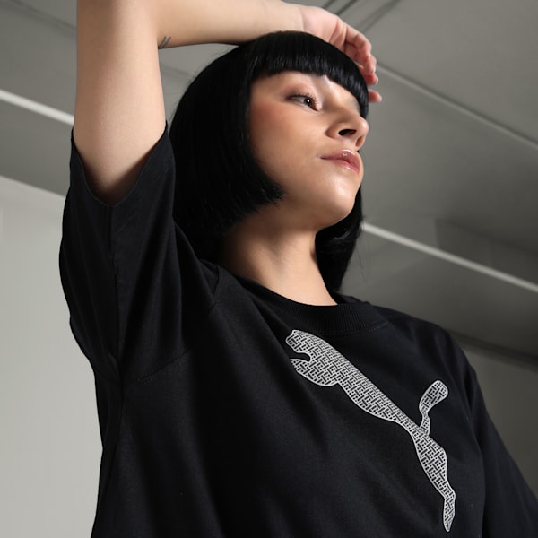 HER Graphic Women's Relaxed Fit Tee, PUMA Black, extralarge-IND