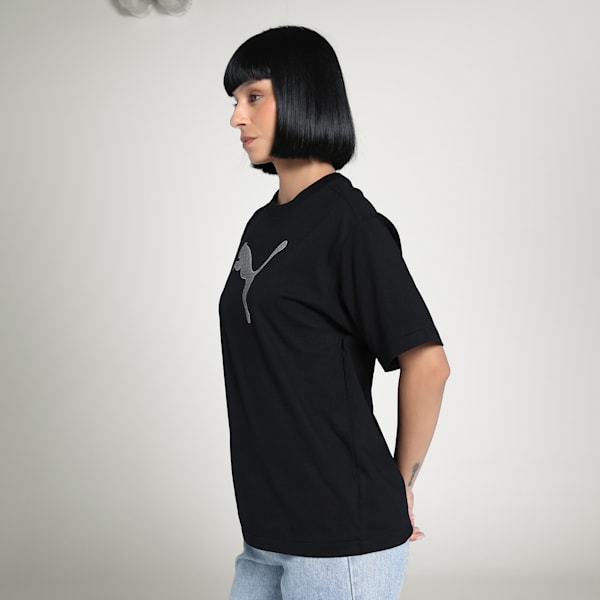 HER Graphic Women's Relaxed Fit Tee, PUMA Black, extralarge-IND