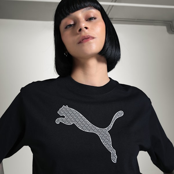 HER Graphic Women's Relaxed Fit Tee, PUMA Black, extralarge-IND