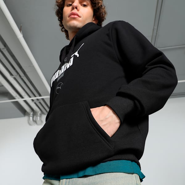 PUMA POWER Men's Graphic Hoodie, PUMA Black, extralarge-IND