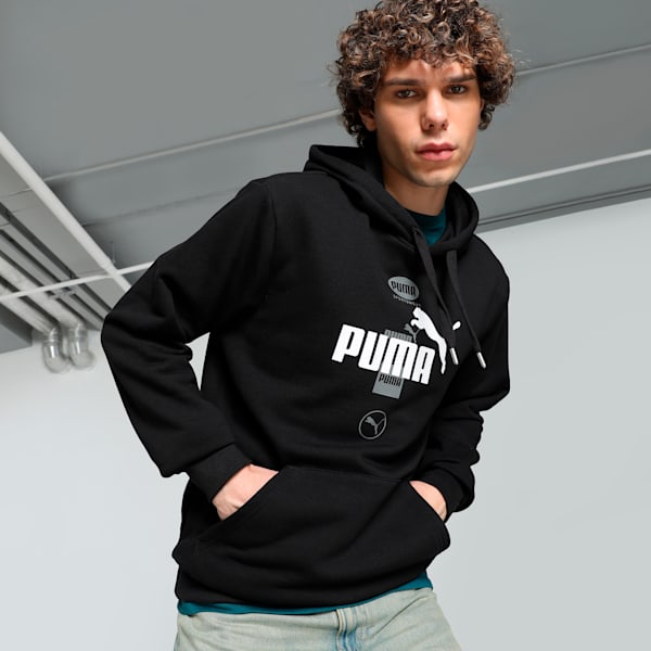 POWER Men's Graphic Hoodie, PUMA Black, extralarge-IND