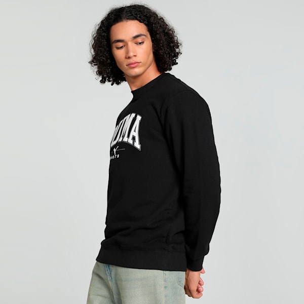 SQUAD Men's Crew-Neck Sweatshirt, PUMA Black, extralarge-IND