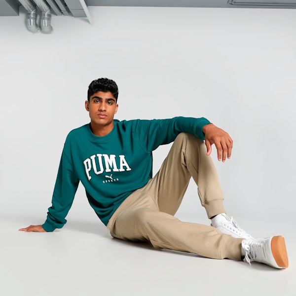 SQUAD Men's Crew-Neck Sweatshirt, Cold Green, extralarge-IND