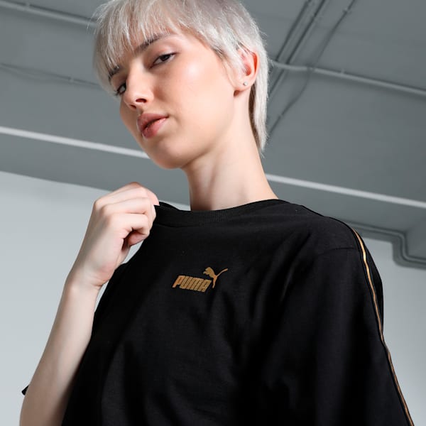 TAPE MINIMAL GOLD Women's Relaxed Fit Tee, PUMA Black, extralarge-IND