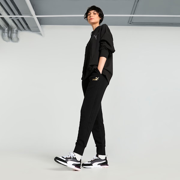 Women's Metallic Pants, Puma Black, extralarge-IND