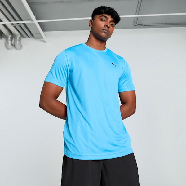 Active Cat Logo Men's Running Tee, Ethereal Blue, extralarge-IND