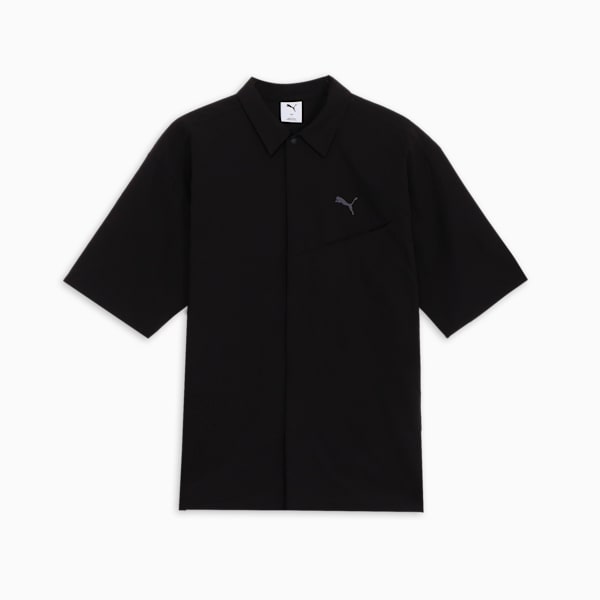 メンズ サマー ウーブン 半袖 シャツ, PUMA Black, extralarge-JPN