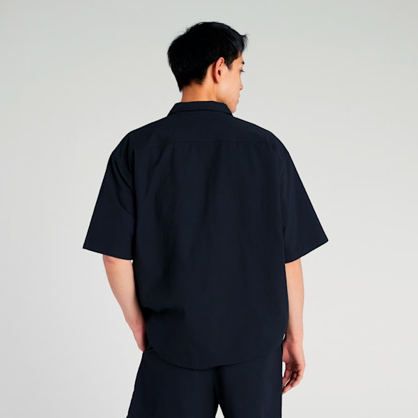 メンズ サマー ウーブン 半袖 シャツ, PUMA Black, extralarge-JPN
