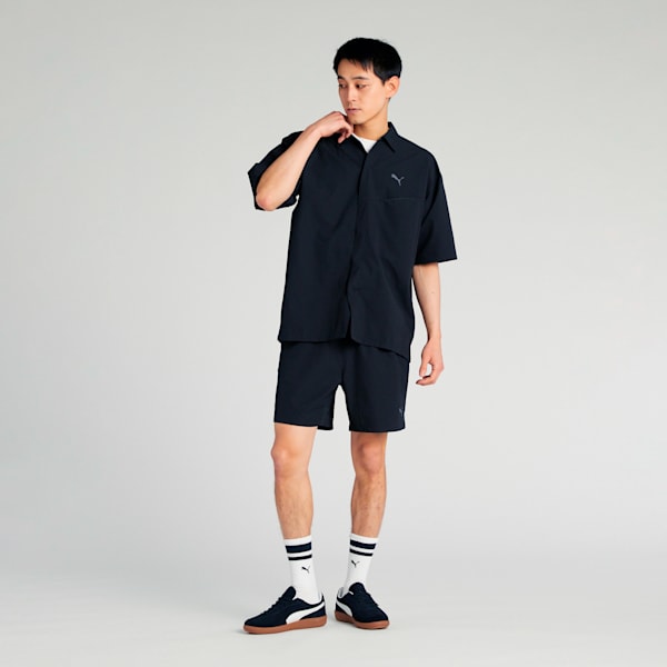 メンズ サマー ウーブン 半袖 シャツ, PUMA Black, extralarge-JPN