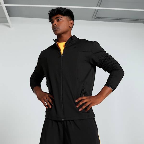RUN CLOUDSPUN Men's Full Zip Running Jacket, PUMA Black, extralarge-IND