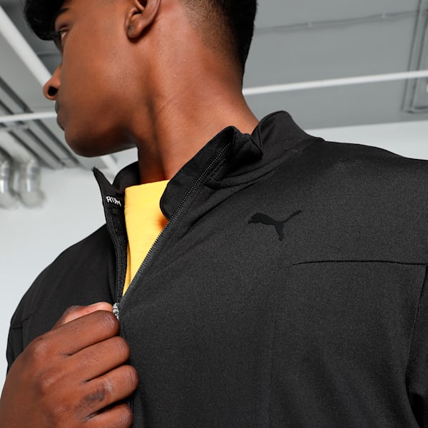 RUN CLOUDSPUN Men's Full Zip Running Jacket, PUMA Black, extralarge-IND