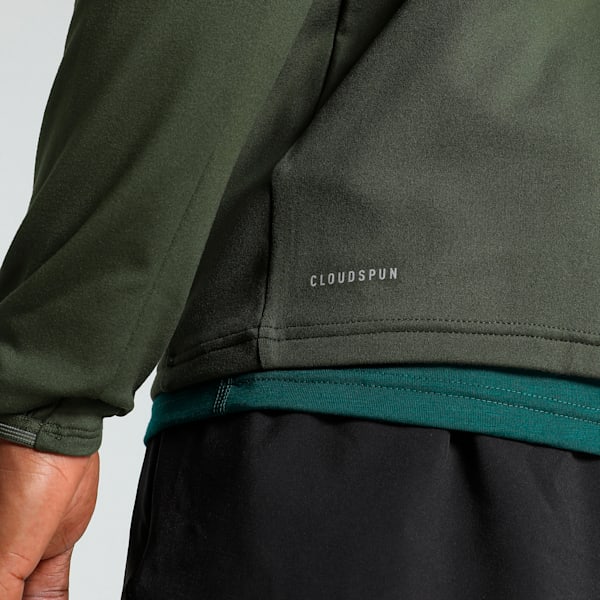 RUN CLOUDSPUN Men's Full Zip Running Jacket, Dark Olive-puma black, extralarge-IND