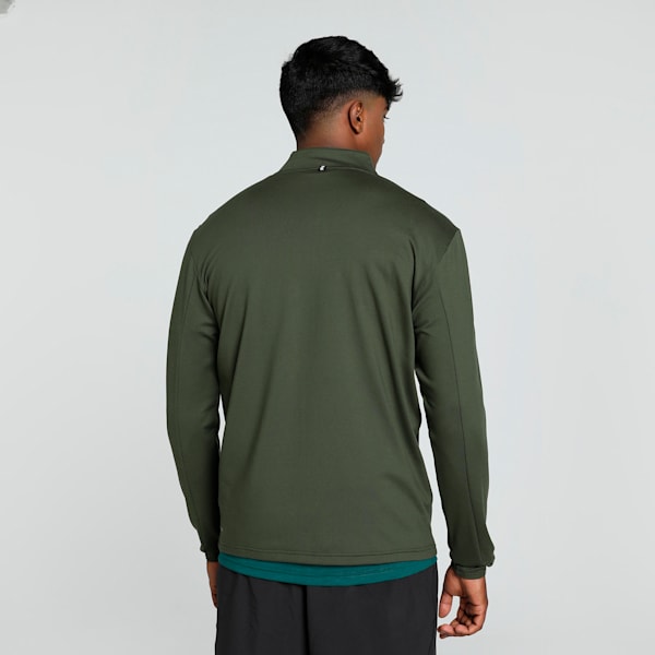 RUN CLOUDSPUN Men's Full Zip Running Jacket, Dark Olive-puma black, extralarge-IND