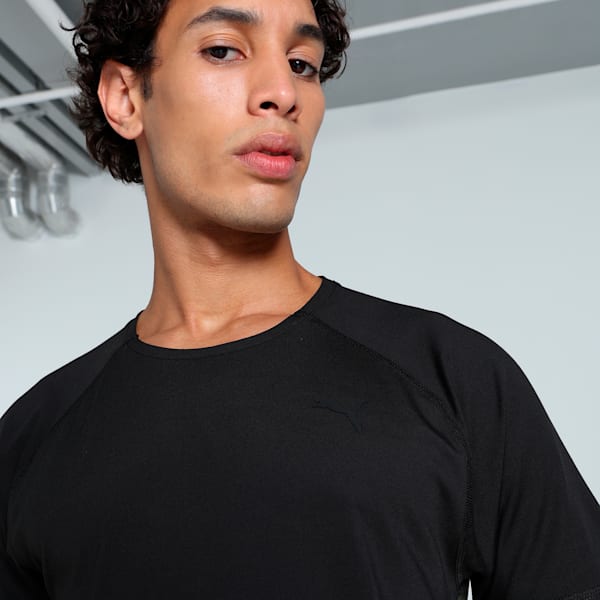 RUN CLOUDSPUN Men's Running Tee, PUMA Black-Dark Olive, extralarge-IND