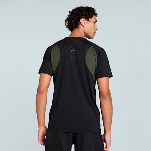 RUN CLOUDSPUN Men's Running Tee, PUMA Black-Dark Olive, extralarge-IND