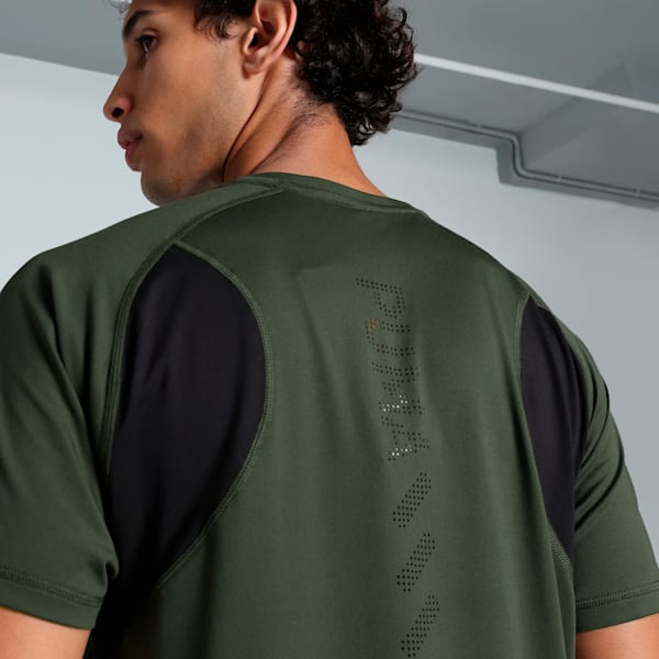 RUN CLOUDSPUN Men's Running Tee, Dark Olive-Puma Black, extralarge-IND