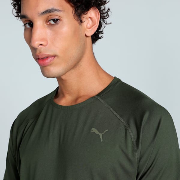 RUN CLOUDSPUN Men's Running Tee, Dark Olive-Puma Black, extralarge-IND