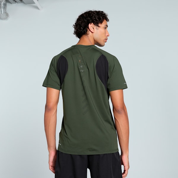 RUN CLOUDSPUN Men's Running Tee, Dark Olive-Puma Black, extralarge-IND