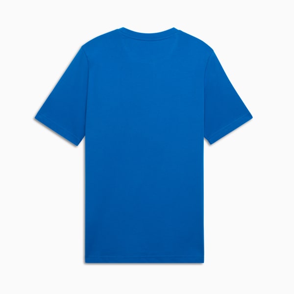 WARDROBE ESSENTIALS Suede Logo Men's Tee, Racing Blue, extralarge
