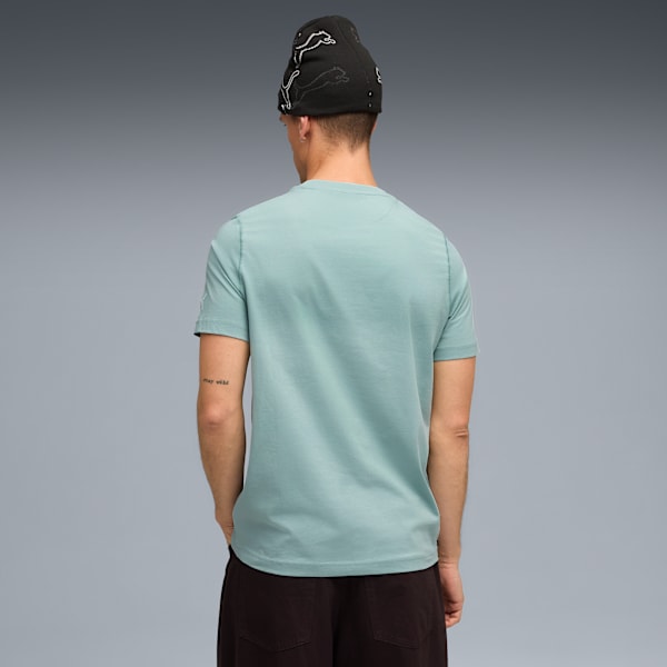 WARDROBE ESSENTIALS Suede Logo Men's Tee, Light Moss, extralarge
