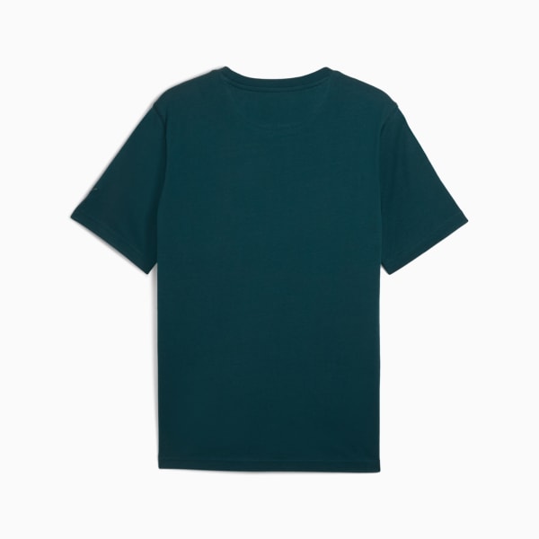 WARDROBE ESSENTIALS Suede Logo Men's Tee, Green Terrain, extralarge