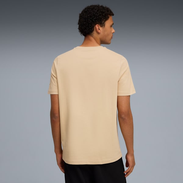 WARDROBE ESSENTIALS Suede Logo Men's Tee, Pebble Path, extralarge