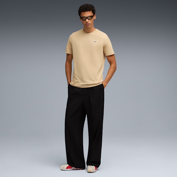 WARDROBE ESSENTIALS Suede Logo Men's Tee, Pebble Path, extralarge