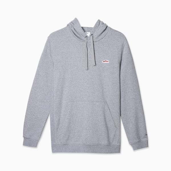 Wardrobe Essentials Suede Hoodie Men, Medium Gray Heather, extralarge