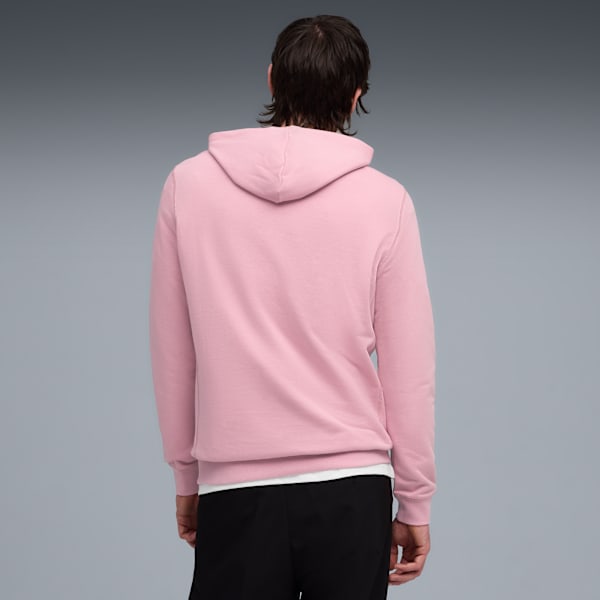 Wardrobe Essentials Suede Hoodie Men, Poised Pink, extralarge