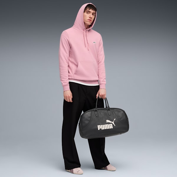 Wardrobe Essentials Suede Hoodie Men, Poised Pink, extralarge