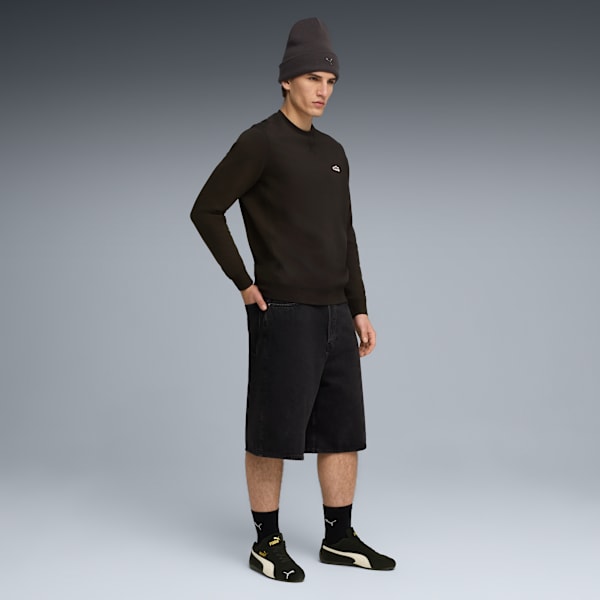 Wardrobe Essentials Suede Crew Men, PUMA Black, extralarge