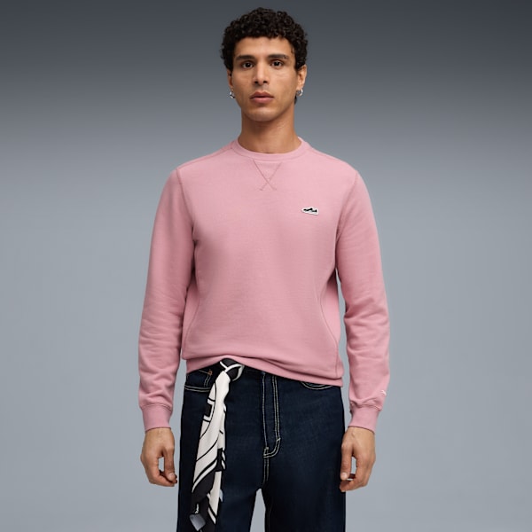 Wardrobe Essentials Suede Crew Men, Poised Pink, extralarge