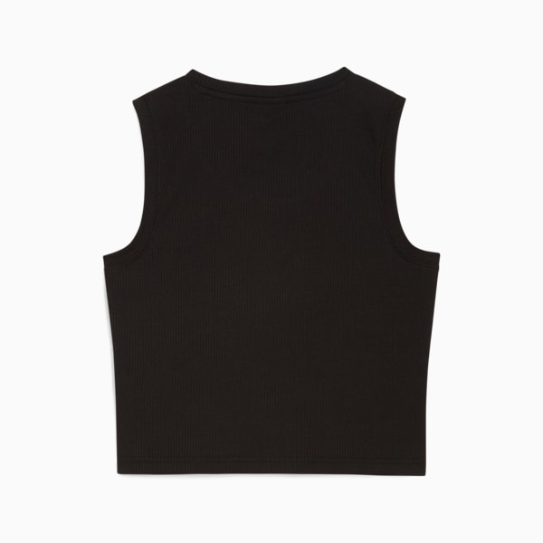 PUMA Elevated Essentials Women's Ribbed Tank Top, PUMA Black, extralarge